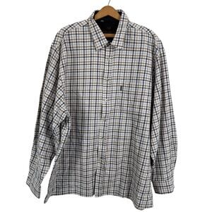 Vedoneire Men Plaid Button Up Shirt Size 2XL Long Sleeve Preppy Office Work